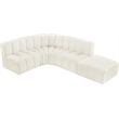 Meridian Furniture Arc Cream Velvet Modular Sectional