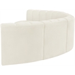 Meridian Furniture Arc Cream Velvet Modular Sectional