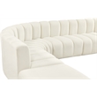 Meridian Furniture Arc Cream Velvet Modular Sectional