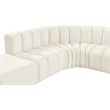Meridian Furniture Arc Cream Velvet Modular Sectional
