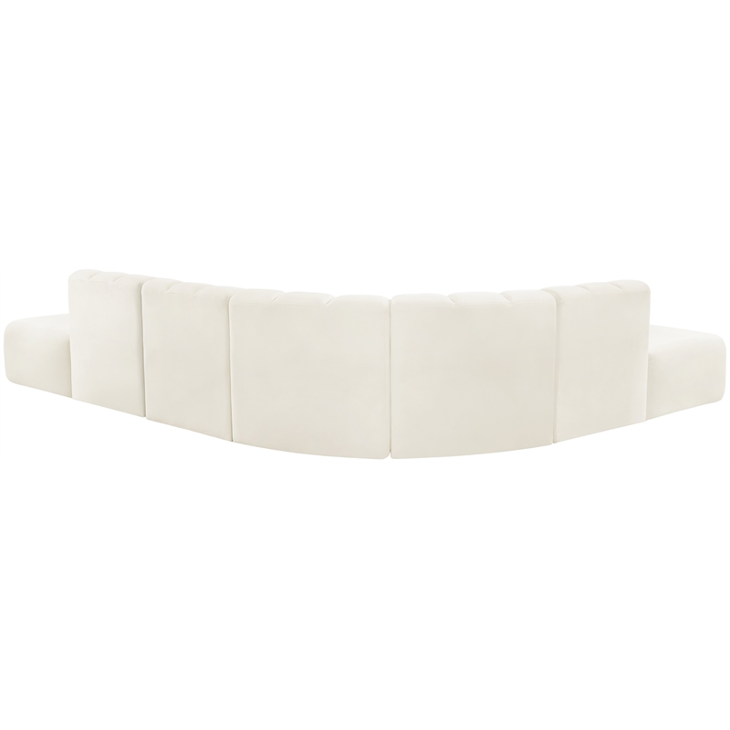 Meridian Furniture Arc Cream Velvet Modular Sectional