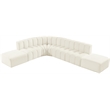 Meridian Furniture Arc Cream Velvet Modular Sectional