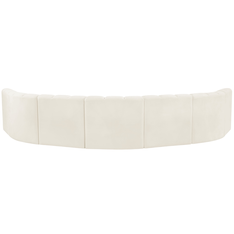 Meridian Furniture Arc Cream Velvet Modular Sectional