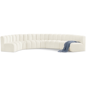 Meridian Furniture Arc Cream Velvet Modular Sectional