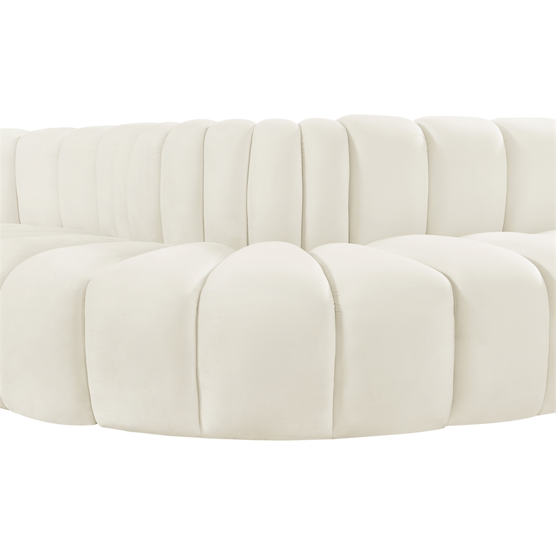 Meridian Furniture Arc Cream Velvet Modular Sectional