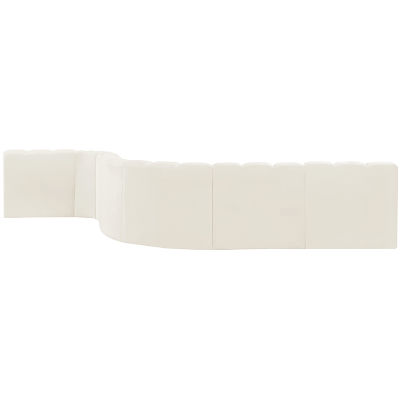Meridian Furniture Arc Cream Velvet Modular Sectional