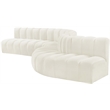 Meridian Furniture Arc Cream Velvet Modular Sectional