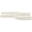 Meridian Furniture Arc Cream Velvet Modular Sectional