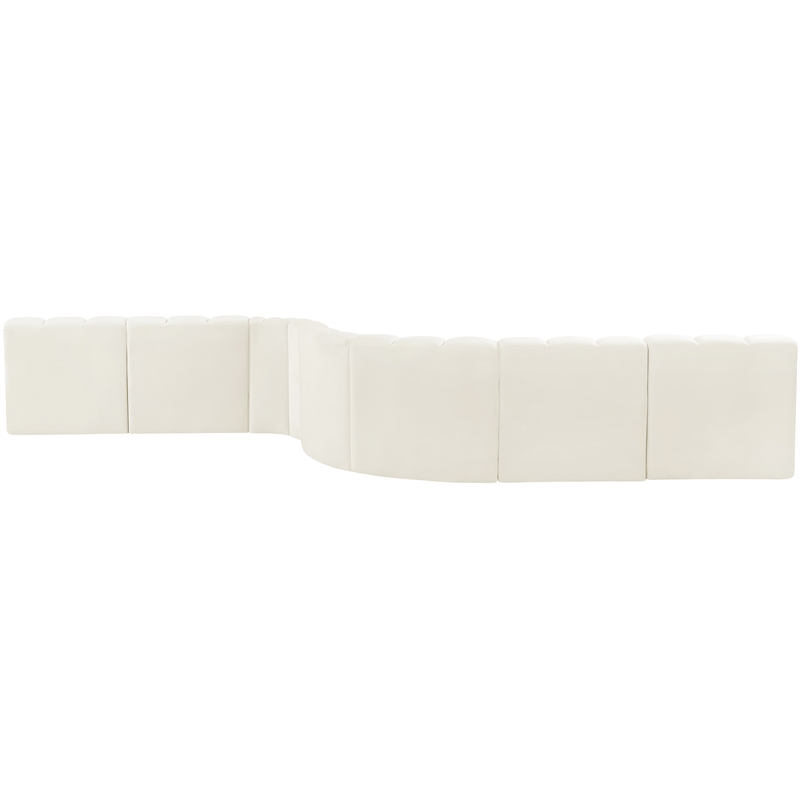 Meridian Furniture Arc Cream Velvet Modular Sectional