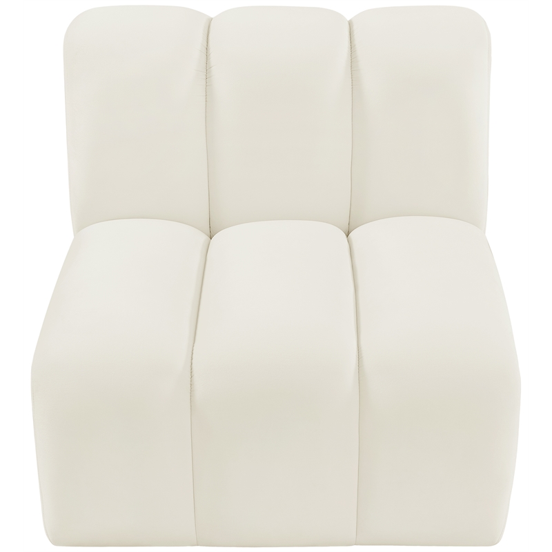 Meridian Furniture Arc Cream Velvet Straight Chair