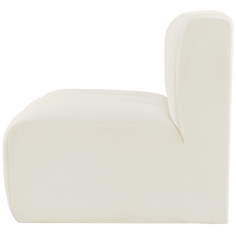 Meridian Furniture Arc Cream Velvet Straight Chair