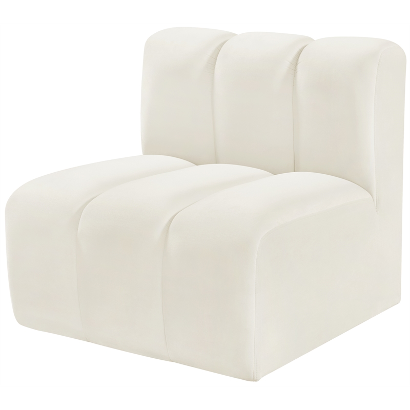 Meridian Furniture Arc Cream Velvet Straight Chair