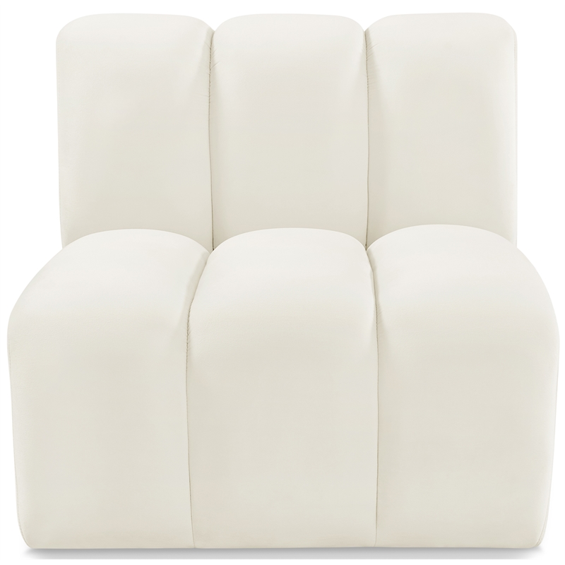 Meridian Furniture Arc Cream Velvet Straight Chair