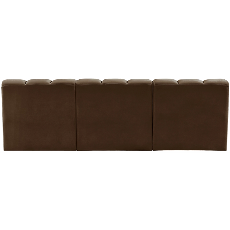 Meridian Furniture Arc Brown Velvet Modular Sectional