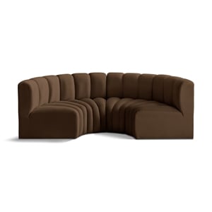 Meridian Furniture Arc Brown Velvet Modular Sectional