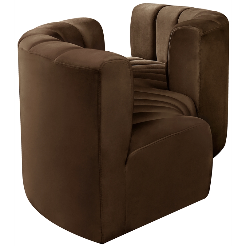 Meridian Furniture Arc Brown Velvet Modular Sectional