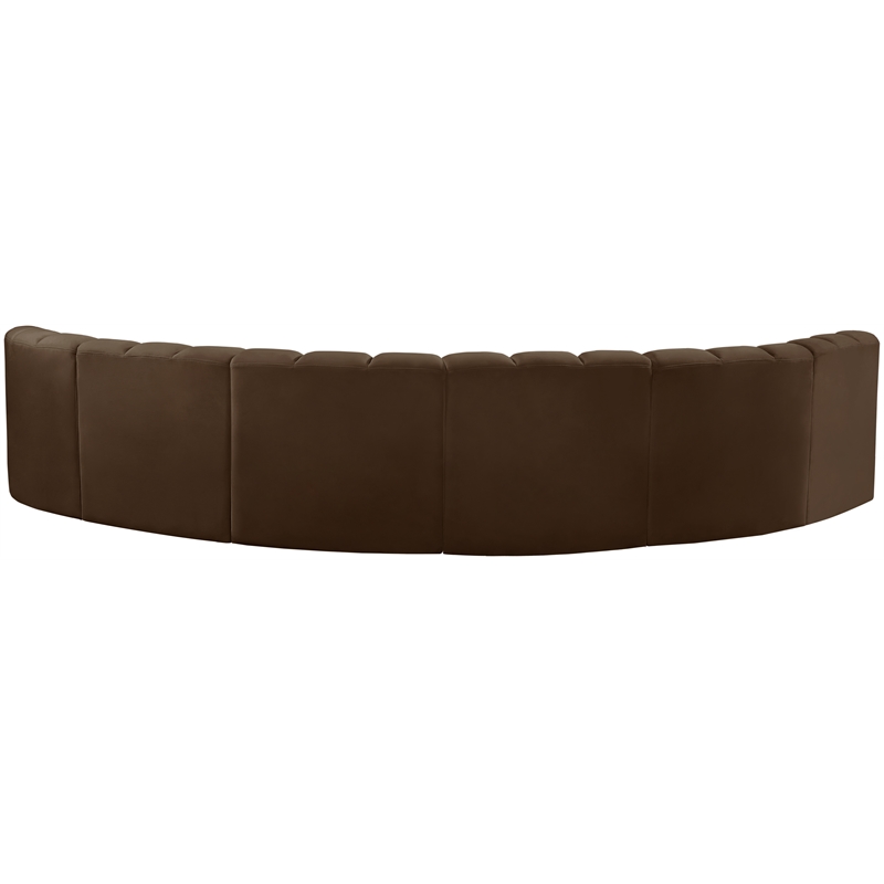 Meridian Furniture Arc Brown Velvet Modular Sectional
