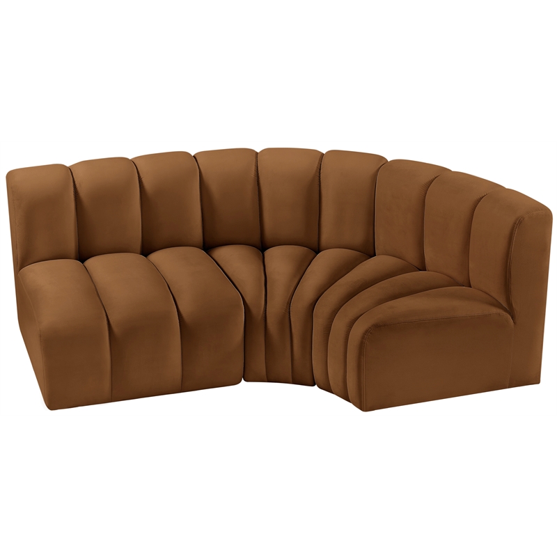 Meridian Furniture Arc Saddle Velvet Modular Sectional