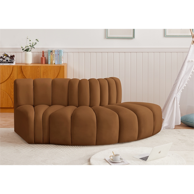 Meridian Furniture Arc Saddle Velvet Modular Sectional