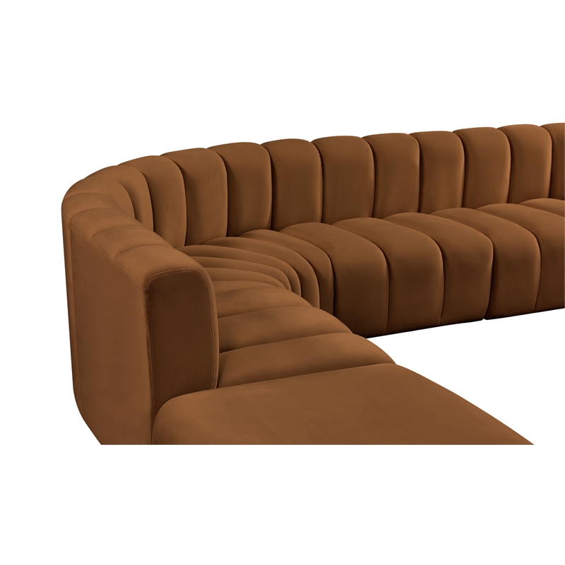 Meridian Furniture Arc Saddle Velvet Modular Sectional