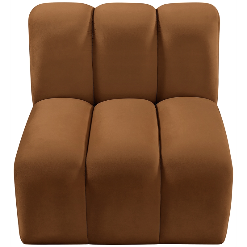 Meridian Furniture Arc Saddle Velvet Straight Chair