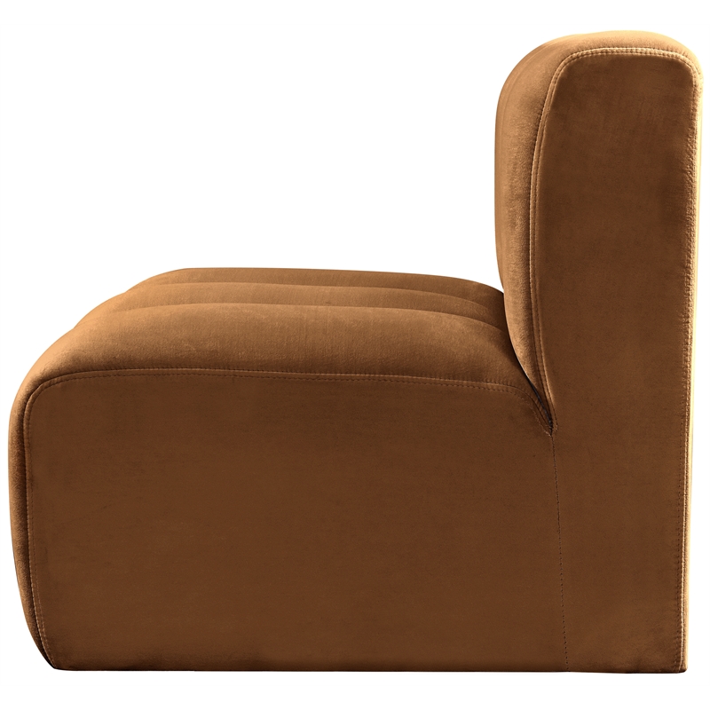 Meridian Furniture Arc Saddle Velvet Straight Chair