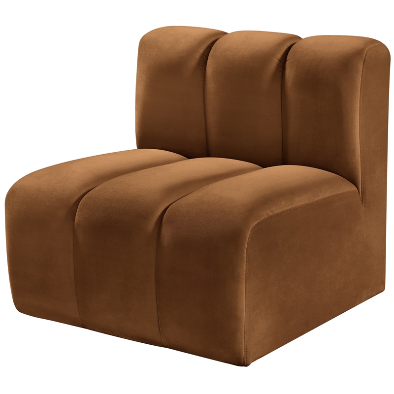 Meridian Furniture Arc Saddle Velvet Straight Chair