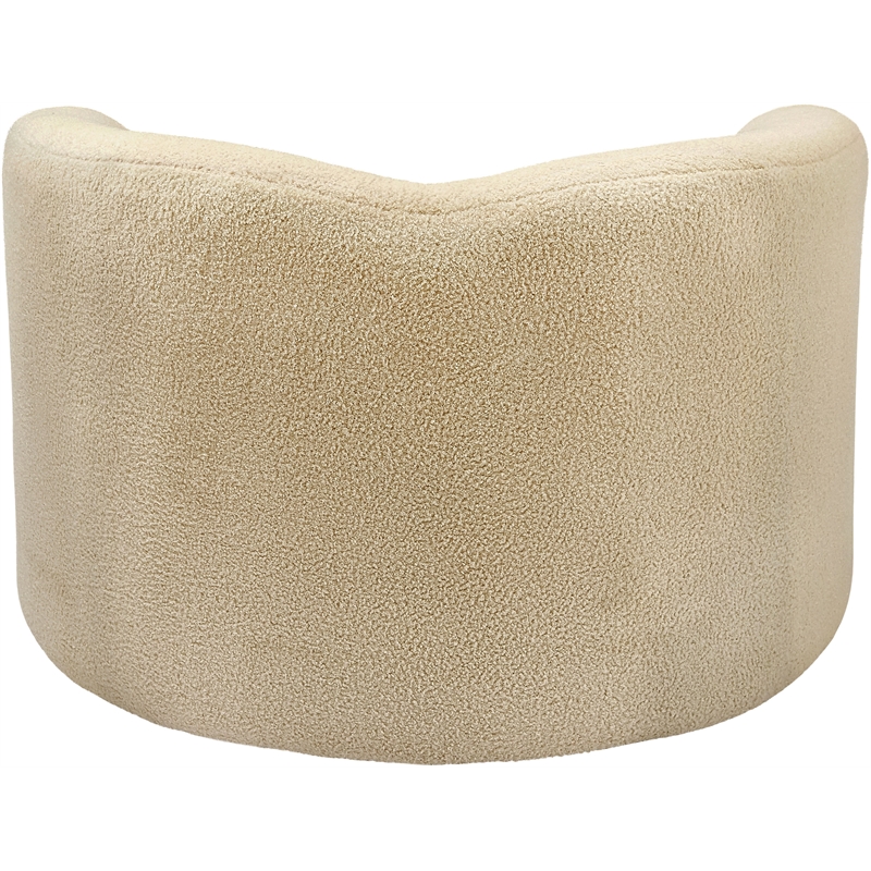Meridian Furniture Kali Beige Faux Shearling Teddy Fabric Chair