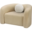 Meridian Furniture Kali Beige Faux Shearling Teddy Fabric Chair