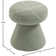Meridian Furniture Drum Mint Faux Shearling Teddy Fabric Ottoman/Stool