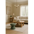 Meridian Furniture Drum Mint Faux Shearling Teddy Fabric Ottoman/Stool
