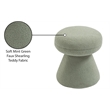 Meridian Furniture Drum Mint Faux Shearling Teddy Fabric Ottoman/Stool