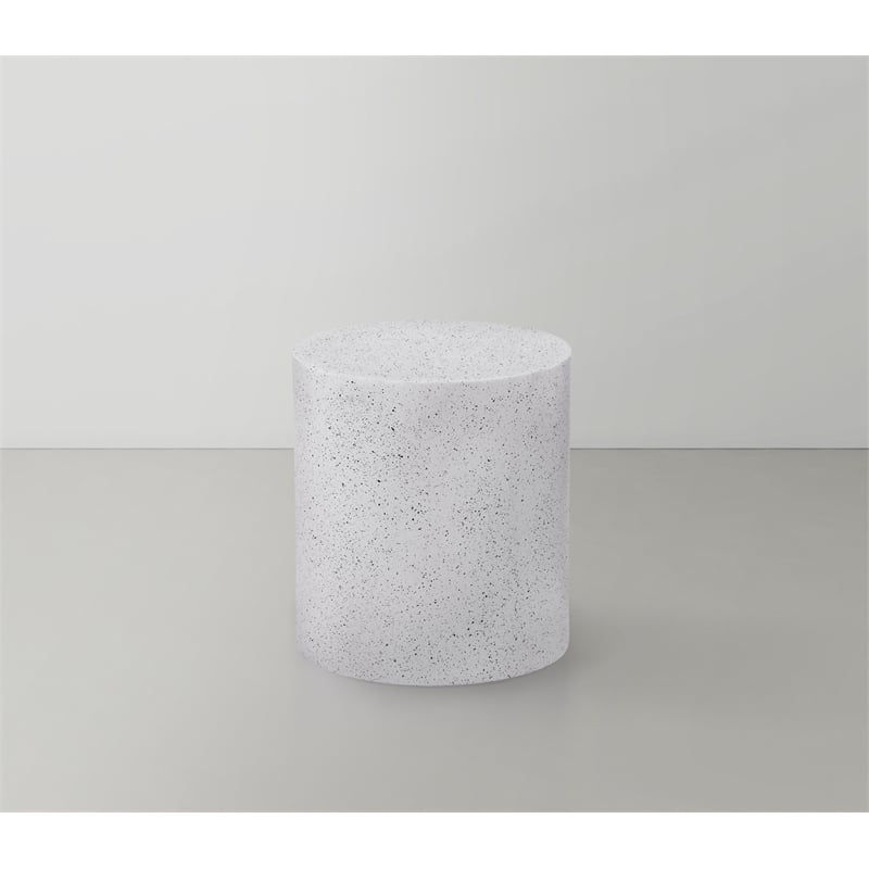 Meridian Furniture Terrazzo White End Table