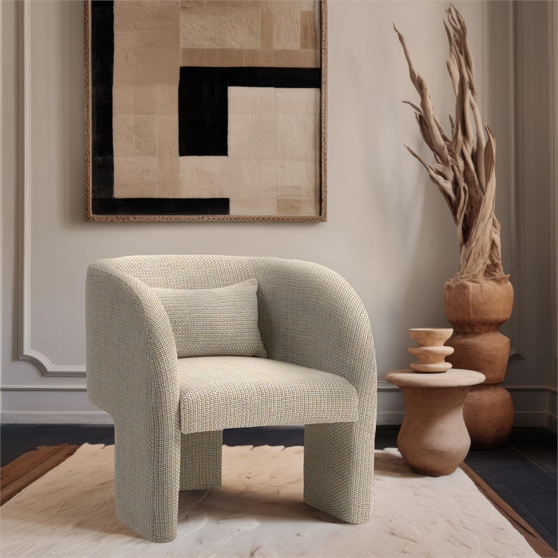 Meridian Furniture Sawyer Beige Weaved Fabric Accent Chair
