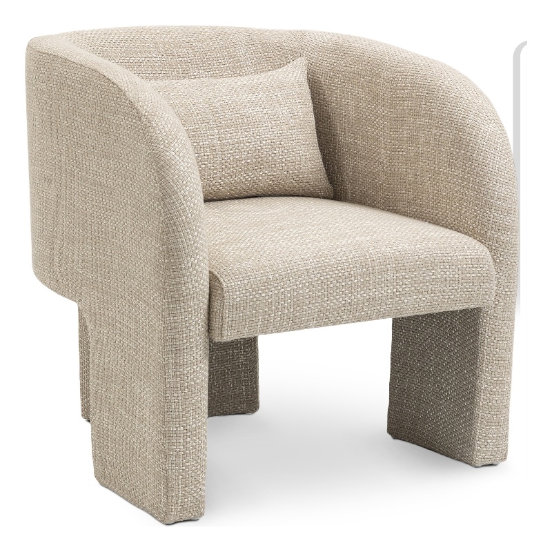 Meridian Furniture Sawyer Beige Weaved Fabric Accent Chair