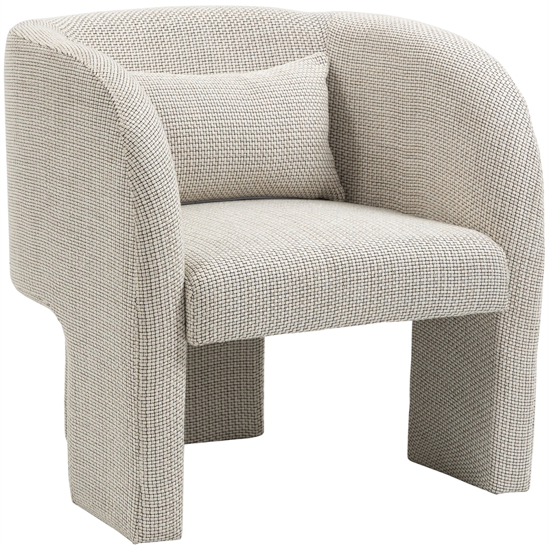 Meridian Furniture Sawyer Cream Weaved Fabric Accent Chair