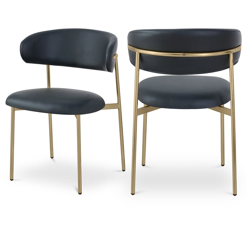 Meridian Furniture Lupita Black Vegan Leather Dining Chair (Set of 2)