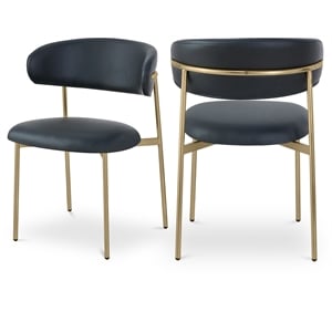 Meridian Furniture Lupita Black Vegan Leather Dining Chair (Set of 2)