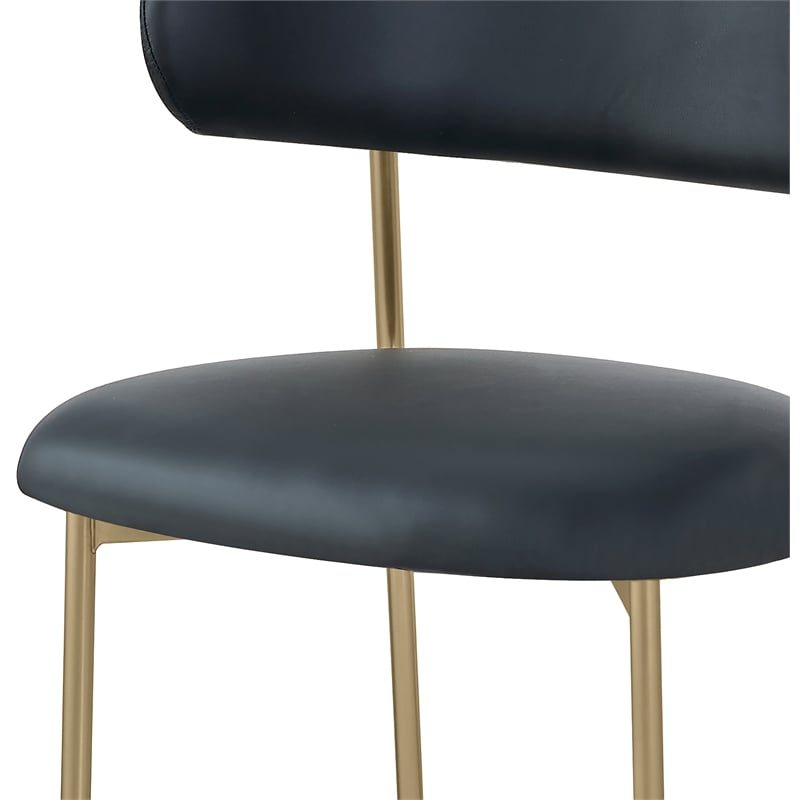 Meridian Furniture Lupita Black Vegan Leather Dining Chair (Set of 2)