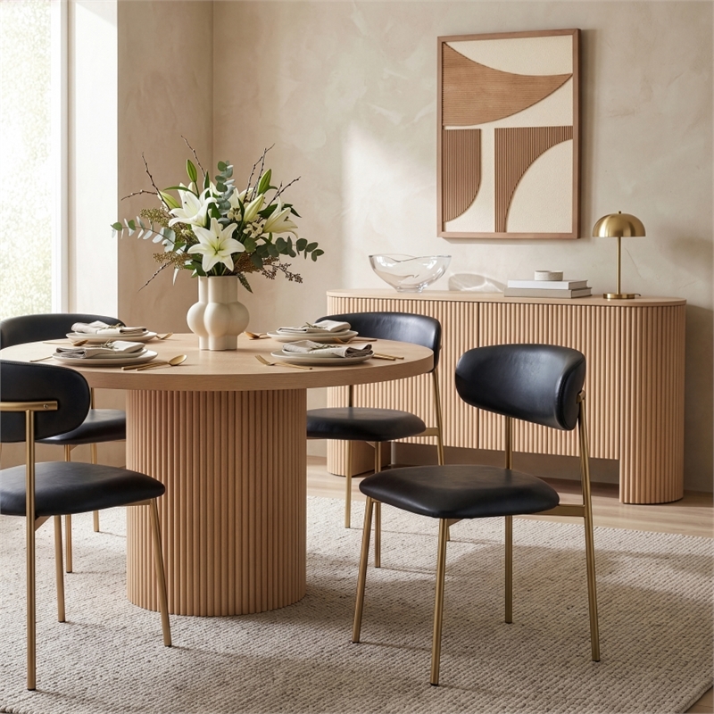 Meridian Furniture Lupita Black Vegan Leather Dining Chair (Set of 2)