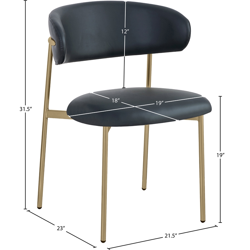 Meridian Furniture Lupita Black Vegan Leather Dining Chair (Set of 2)