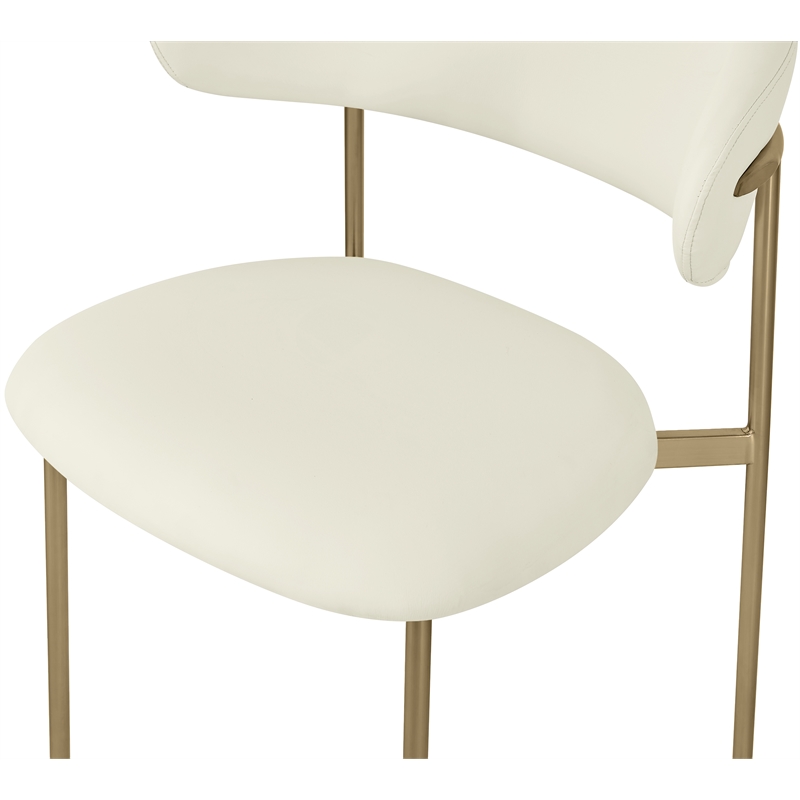 Meridian Furniture Lupita Cream Vegan Leather Dining Chair (Set of 2)