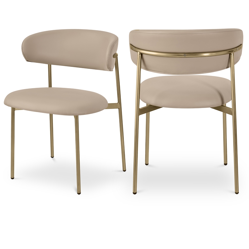 Meridian Furniture Lupita Taupe Vegan Leather Dining Chair (Set of 2)
