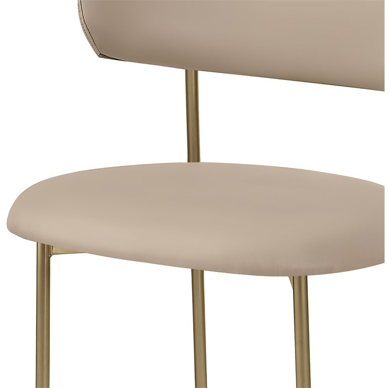 Meridian Furniture Lupita Taupe Vegan Leather Dining Chair (Set of 2)