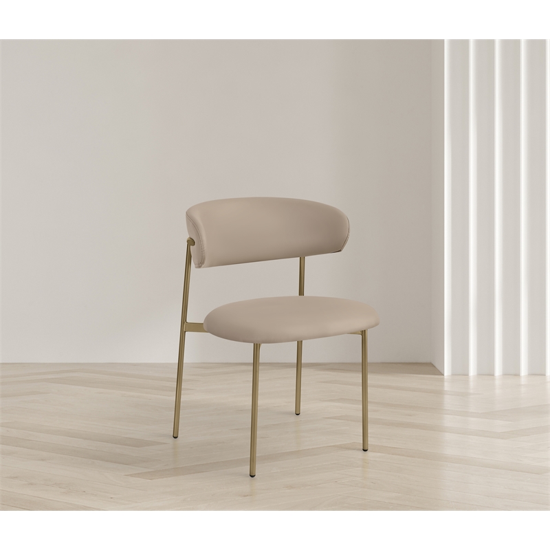 Meridian Furniture Lupita Taupe Vegan Leather Dining Chair (Set of 2)
