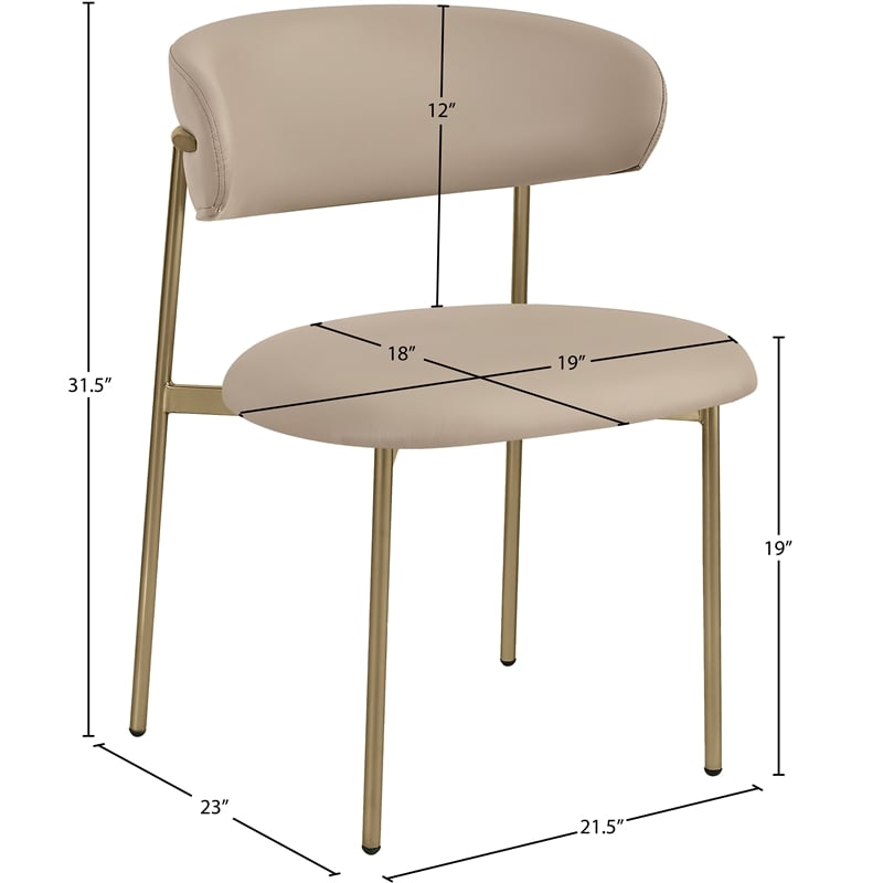 Meridian Furniture Lupita Taupe Vegan Leather Dining Chair (Set of 2)
