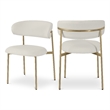 Meridian Furniture Lupita Off White Vegan Leather Dining Chair (Set of 2)