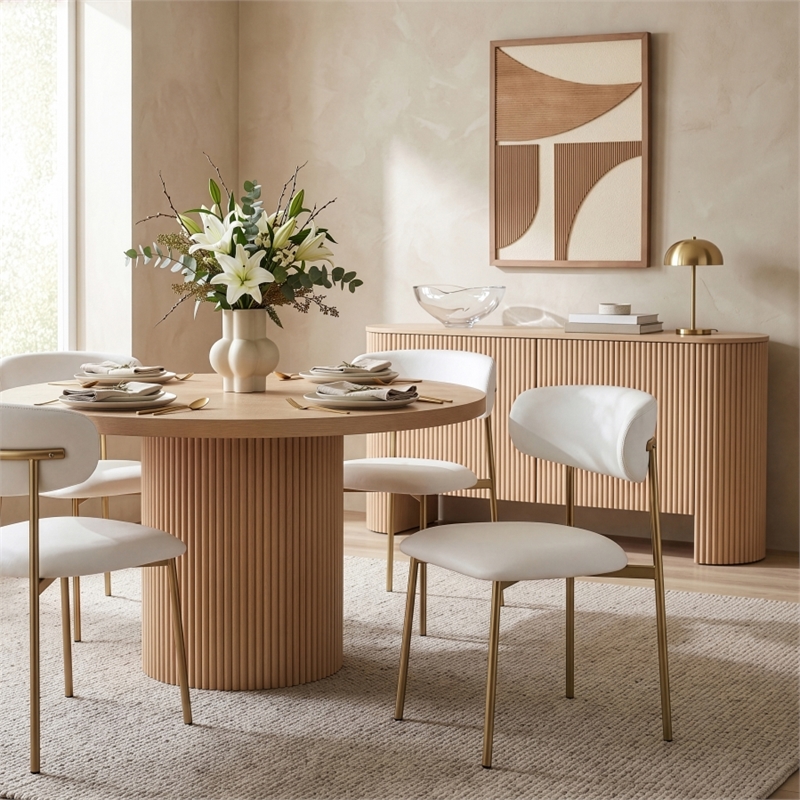 Meridian Furniture Lupita Off White Vegan Leather Dining Chair (Set of 2)