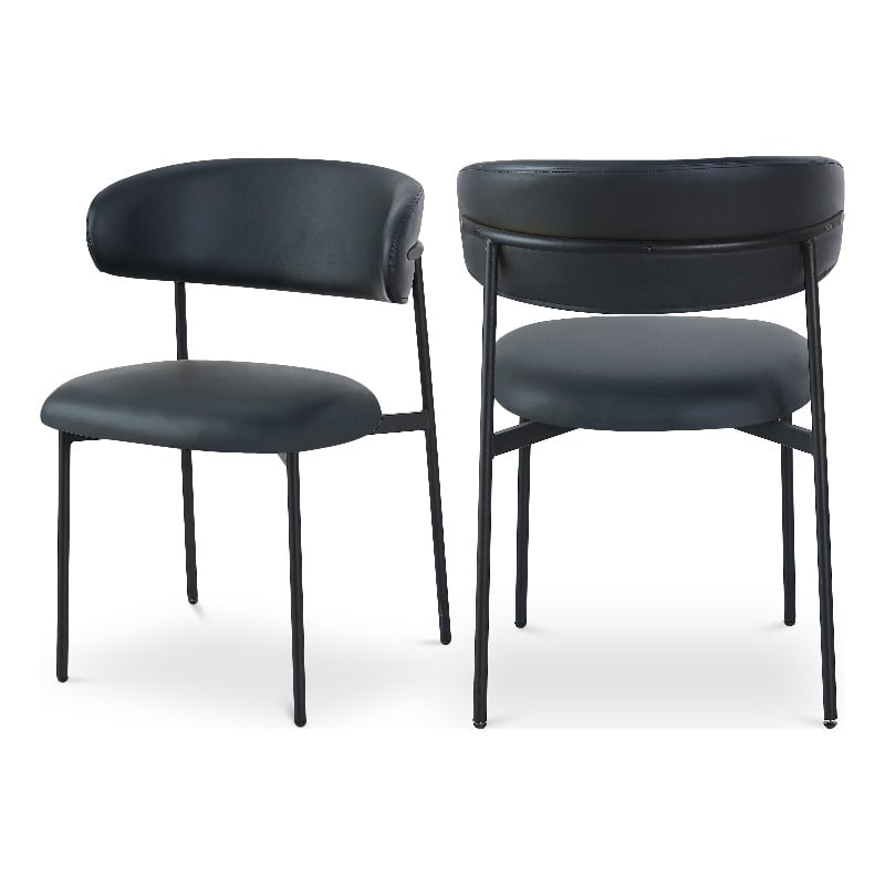 Meridian Furniture Lupita Black Vegan Leather Dining Chair (Set of 2)
