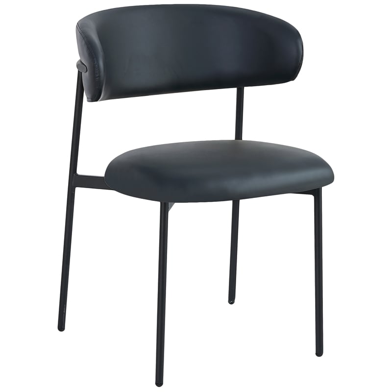 Meridian Furniture Lupita Black Vegan Leather Dining Chair (Set of 2)